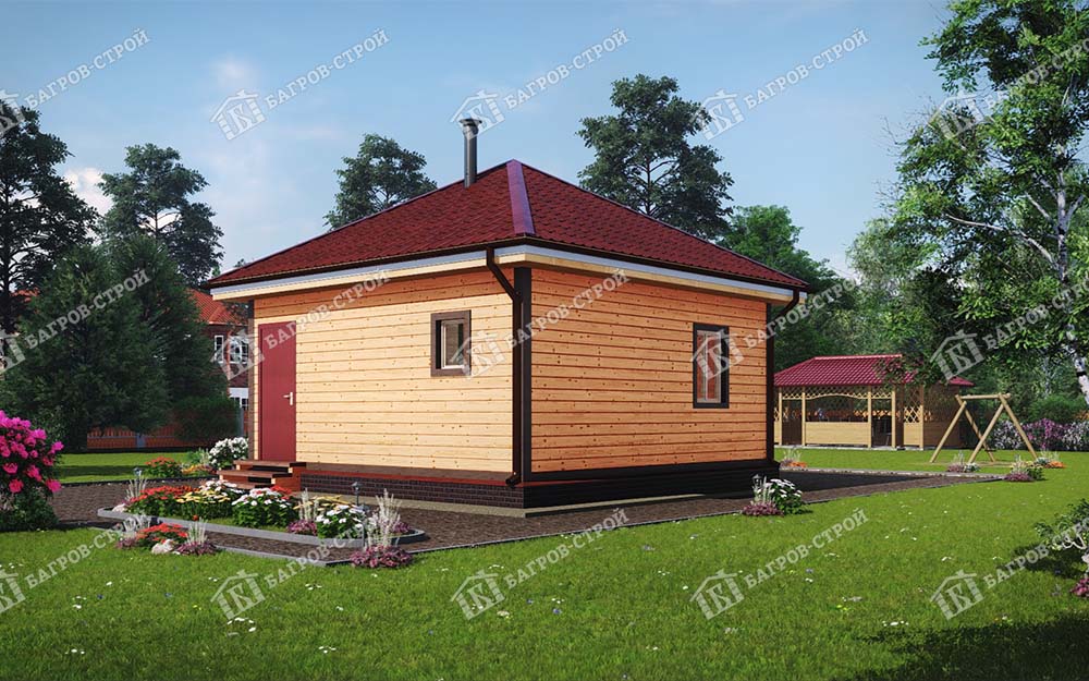 Каркасная баня 6х6 Гала